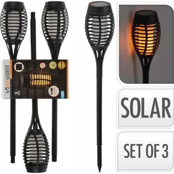 Venkovní osvětlení Solární lampa zapichovací ProGarden černá 58 cm 3 ks