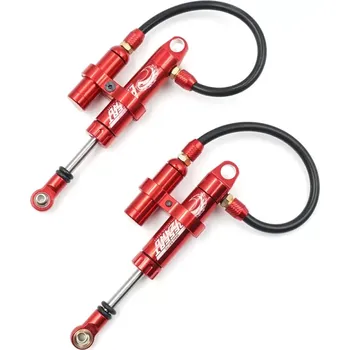 RC náhradní díl Yeah Racing Piggyback Hliníkové olejové tlumiče Desert Lizard, červené 90mm ( 2 ks )