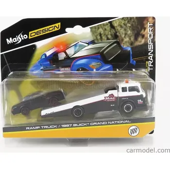 Dětské zboží Maisto Buick Grand National 1987 With Ramp Truck 1:64 Matná Černá Bílá