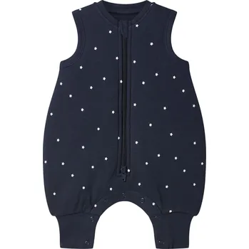 Kojenecký overall lupilu® Dětský overal na spaní s nožičkami s BIO bavlnou (navy modrá, 74/80)