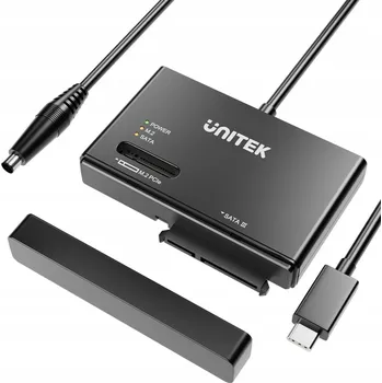 Unitek USB-C adaptér pro 2,5" a 3,5" SSD/HDD disky - SATA a M.2 NVMe + napájení