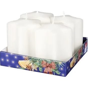 Svíčka Vánoční svíčka HVĚZDA Ø 6,5 x 8 cm 4 ks béžová