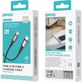 Datový kabel Kabel iRonGLASS USB typ C - USB typ C 2 m černý