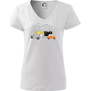 Dámské oblečení S obytňákem v lese - Tričko dámské Dream - S ( Bílá )