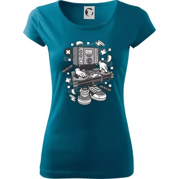 Dámské tričko DJ metr - Dámské triko Pure - S ( Petrolejová )