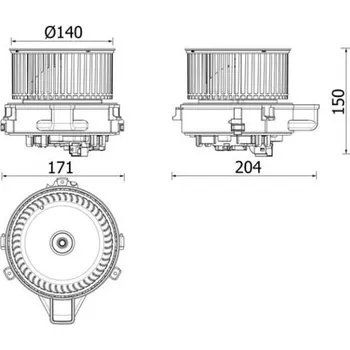 vnitřní ventilátor MAHLE 8EW 351 151-171