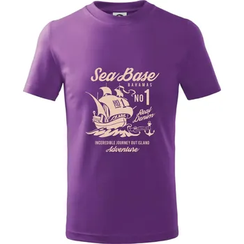 Sea Base - Tričko dětské bavlněné - 134 cm/8 let ( Fialová )