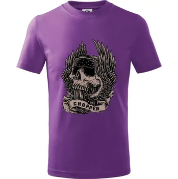 Chopper kolo křídla - Tričko dětské bavlněné - 158 cm/12 let ( Fialová )