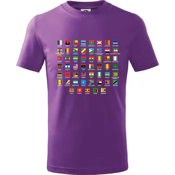 Vlajky států - Afrika - Tričko dětské bavlněné - 98 cm / 2 roky ( Fialová )
