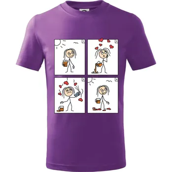 Láska já a pivo (Hana-creative) - Tričko dětské bavlněné - 146 cm/10 let ( Fialová )