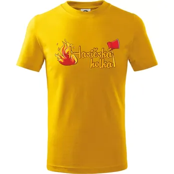 Chlapecké tričko Hasičská holka - oheň a sekera - Tričko dětské bavlněné - 158 cm/12 let ( Žlutá )