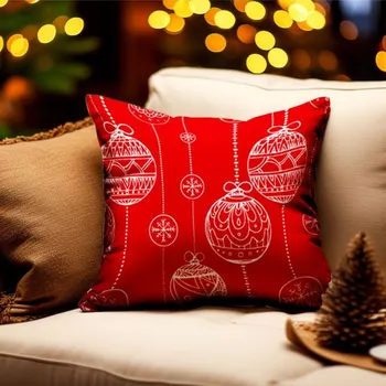 TipTrade Povlak na polštář Vánoční - Ozdoby červené - 40x40