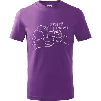 Prostě kámoši - ruka - Tričko dětské bavlněné - 158 cm/12 let ( Fialová )