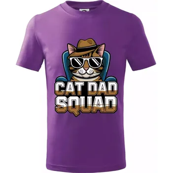 Cat dad squad - Tričko dětské bavlněné - 98 cm / 2 roky ( Fialová )