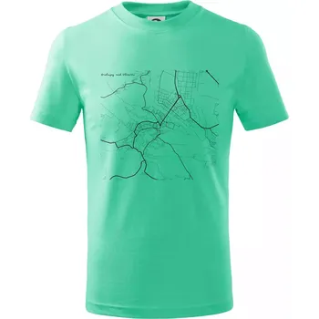 Chlapecké tričko Černobílá mapa Kralupy nad Vltavou - Tričko dětské bavlněné - 98 cm / 2 roky ( Mátová )