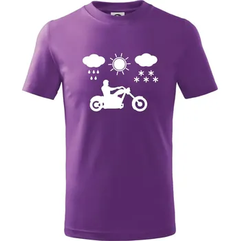 Motorkář za každého počasí - chopper - Tričko dětské bavlněné - 104-110cm / 3-4 roky ( Fialová )