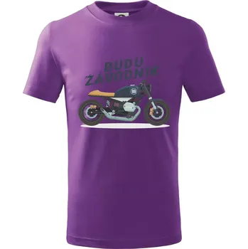 Budu závodník modrý cafe racer - Tričko dětské bavlněné - 98 cm / 2 roky ( Fialová )