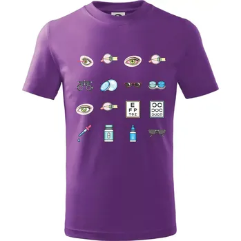 Oční lékař ikony - Tričko dětské bavlněné - 134 cm/8 let ( Fialová )