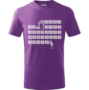 Zebra dlouhá - Tričko dětské bavlněné - 134 cm/8 let ( Fialová )