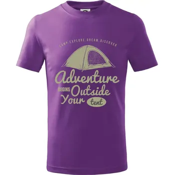 Adventure outside - Tričko dětské bavlněné - 122 cm/6 let ( Fialová )
