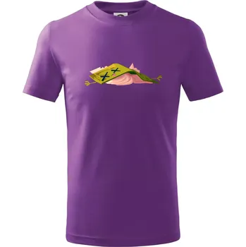 Kreslená kniha unavená - Tričko dětské bavlněné - 122 cm/6 let ( Fialová )