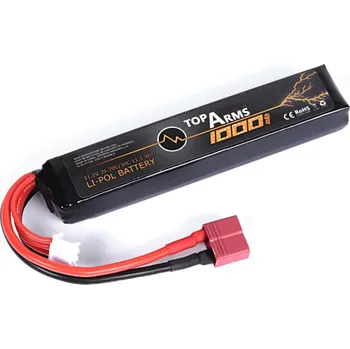 Baterie pro airsoftovou zbraň TopArms Akumulátor Li-Po 11,1V 1000mAh 20/30C 104x20x17mm - DeanT