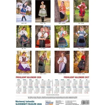 Kalendář Slovenský folklór 2026 - nástenný kalendár