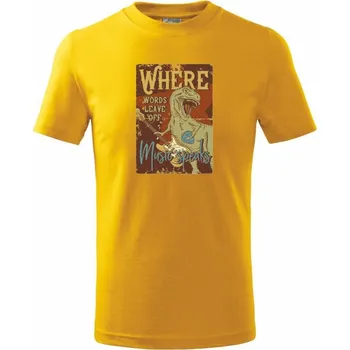 Chlapecké tričko Where words leave off - Tričko dětské bavlněné - 158 cm/12 let ( Žlutá )