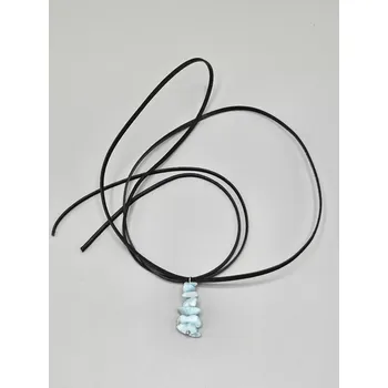 Náhrdelník Náhrdelník Larimar AA sekaný - přívěsek na kůži 2