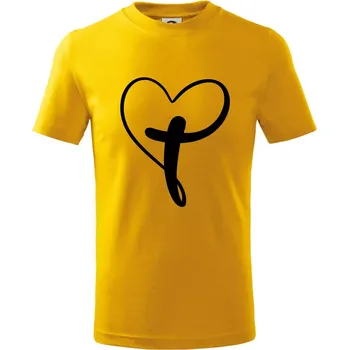 Chlapecké tričko Jesus srdce - Tričko dětské bavlněné - 122 cm/6 let ( Žlutá )