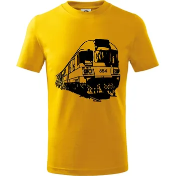 Chlapecké tričko Vlak 854 bok - Tričko dětské bavlněné - 98 cm / 2 roky ( Žlutá )