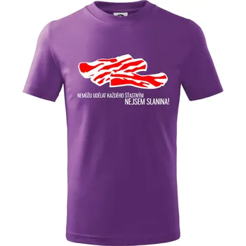 Nejsem slanina - Tričko dětské bavlněné - 158 cm/12 let ( Fialová )