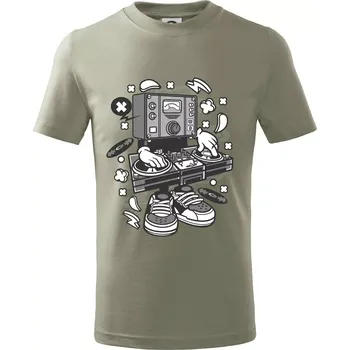 Chlapecké tričko DJ metr - Tričko dětské bavlněné - 98 cm / 2 roky ( Light khaki )