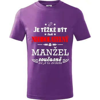 Je těžké být tak neodolatelný - manžel - Tričko dětské bavlněné - 122 cm/6 let ( Fialová )