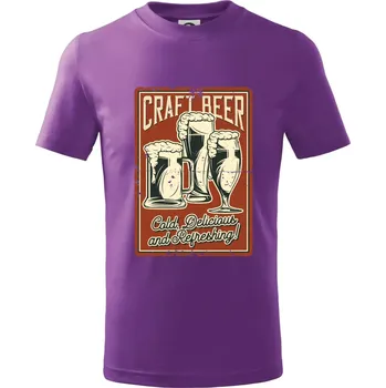 Craft beer - Tričko dětské bavlněné - 146 cm/10 let ( Fialová )