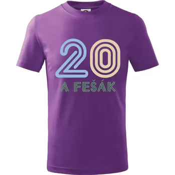 20 a fešák - Tričko dětské bavlněné - 134 cm/8 let ( Fialová )