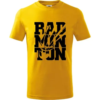 Chlapecké tričko Badminton nápis - Tričko dětské bavlněné - 98 cm / 2 roky ( Žlutá )