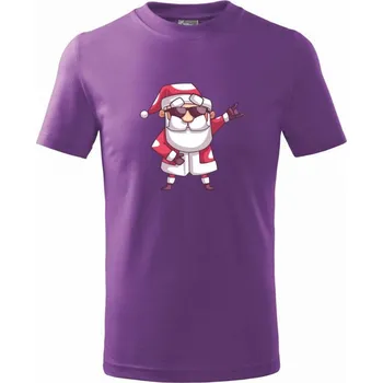 Santa rocker - Tričko dětské bavlněné - 104-110cm / 3-4 roky ( Fialová )
