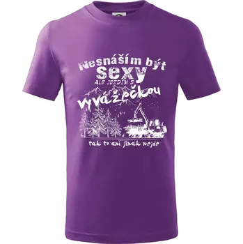 Nesnáším být sexy - vyvažečka - Tričko dětské bavlněné - 146 cm/10 let ( Fialová )