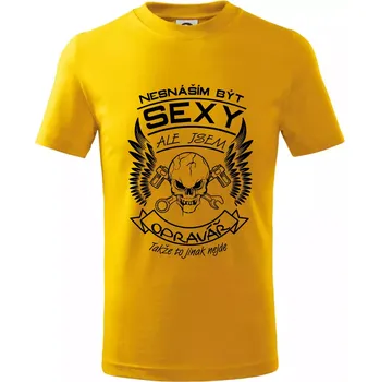 Chlapecké tričko Nesnáším být sexy - opravář - Tričko dětské bavlněné - 158 cm/12 let ( Žlutá )