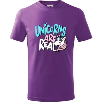 Chlapecké oblečení Unicorns are real ponny - Tričko dětské bavlněné - 98 cm / 2 roky ( Fialová )