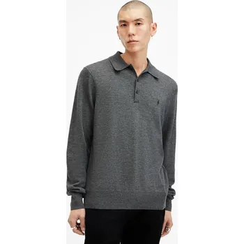 Pánský svetr Vlněný svetr AllSaints KILBURN pánský, šedá barva, lehký, M091KB 90X, vel. XL