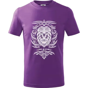 Leo - vintage - Tričko dětské bavlněné - 122 cm/6 let ( Fialová )