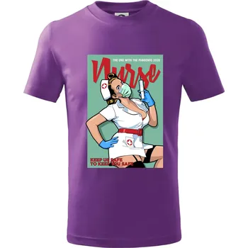 Nurse - keep us safe - Tričko dětské bavlněné - 134 cm/8 let ( Fialová )
