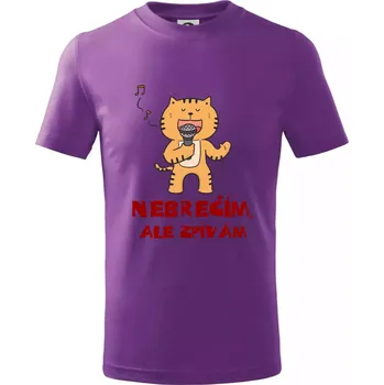 Nebrečím, ale zpívám - Tričko dětské bavlněné - 104-110cm / 3-4 roky ( Fialová )