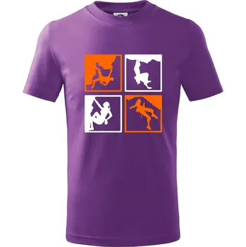 Quatro climb - Tričko dětské bavlněné - 98 cm / 2 roky ( Fialová )
