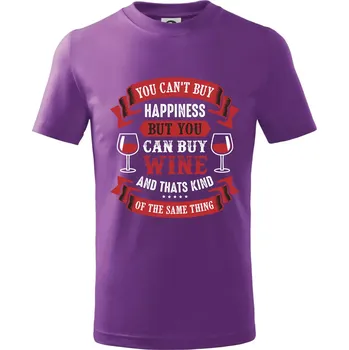 You can't buy happiness but you can buy wine - Tričko dětské bavlněné - 134 cm/8 let ( Fialová )