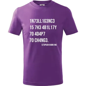 Test inteligence - Stephen Hawking - Tričko dětské bavlněné - 158 cm/12 let ( Fialová )