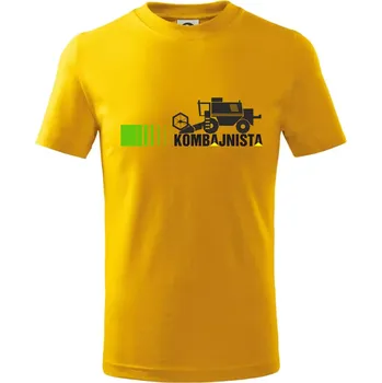 Chlapecké tričko Kombajnista zelená a žlutá - Tričko dětské bavlněné - 122 cm/6 let ( Žlutá )