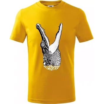 Chlapecké tričko Krokodýl kreslený (Pecka design) - Tričko dětské bavlněné - 98 cm / 2 roky ( Žlutá )